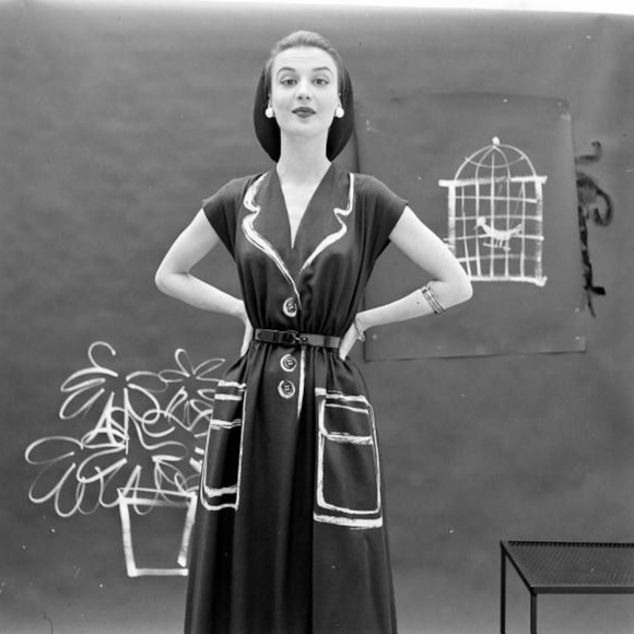 Ginger Jackie Tailor Vintage 50s New Look Pinup Dress Size 38/6 - Picture 2 of 12